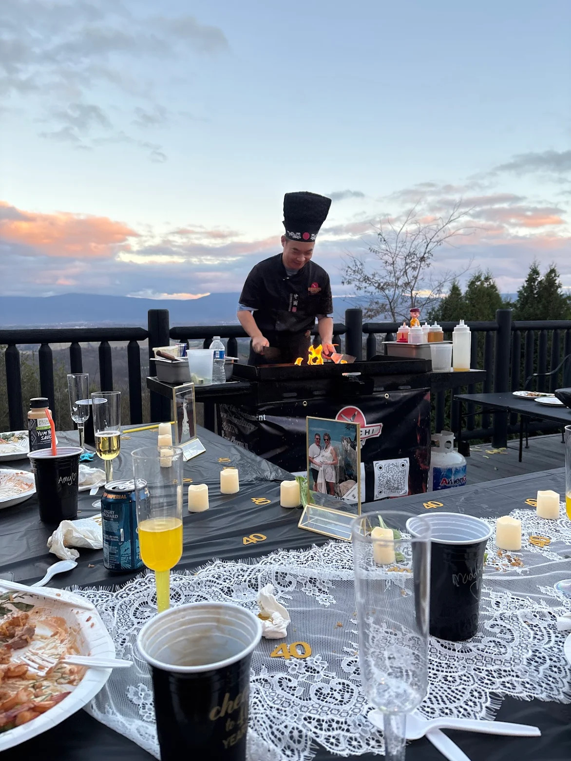 Upscale hibachi catering event in Charlotte, NC