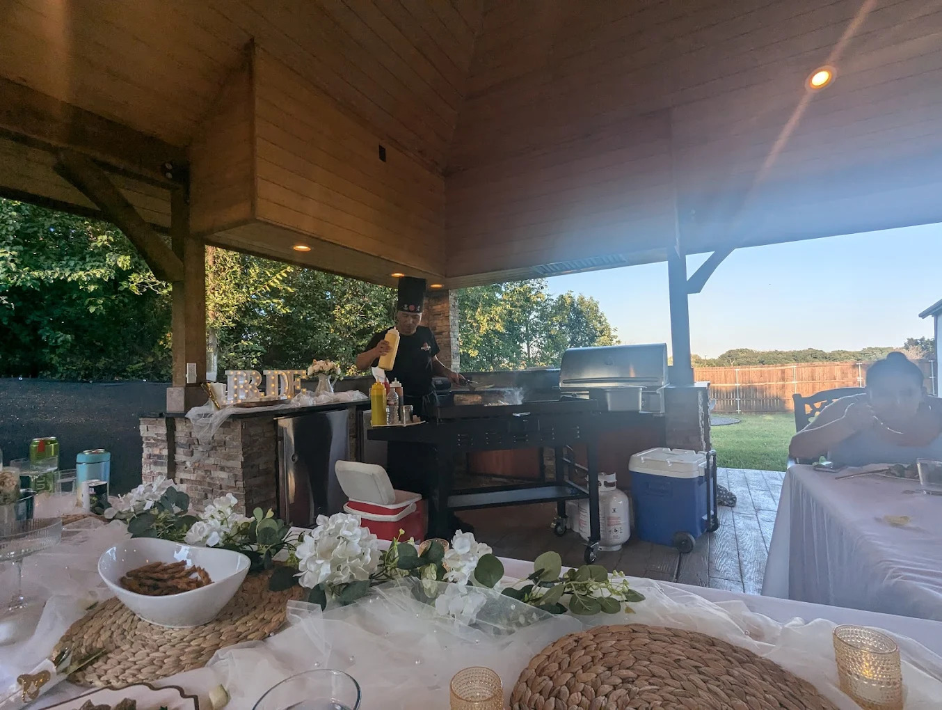 Backyard hibachi party in Jacksonville, NC