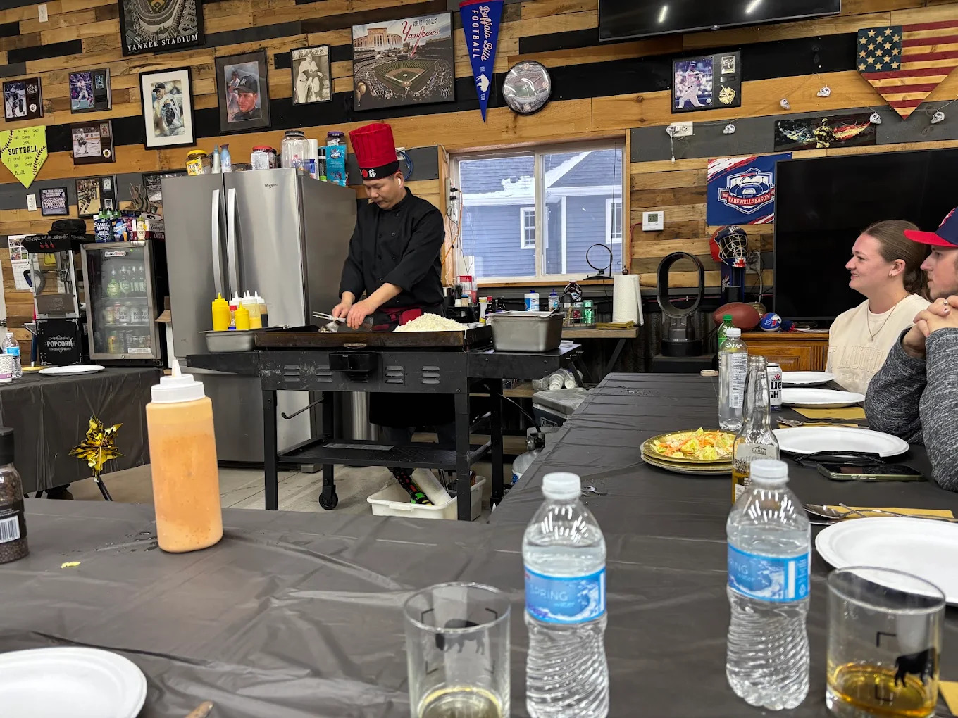 Private hibachi chef cooking at a Duluth, MN vacation rental event