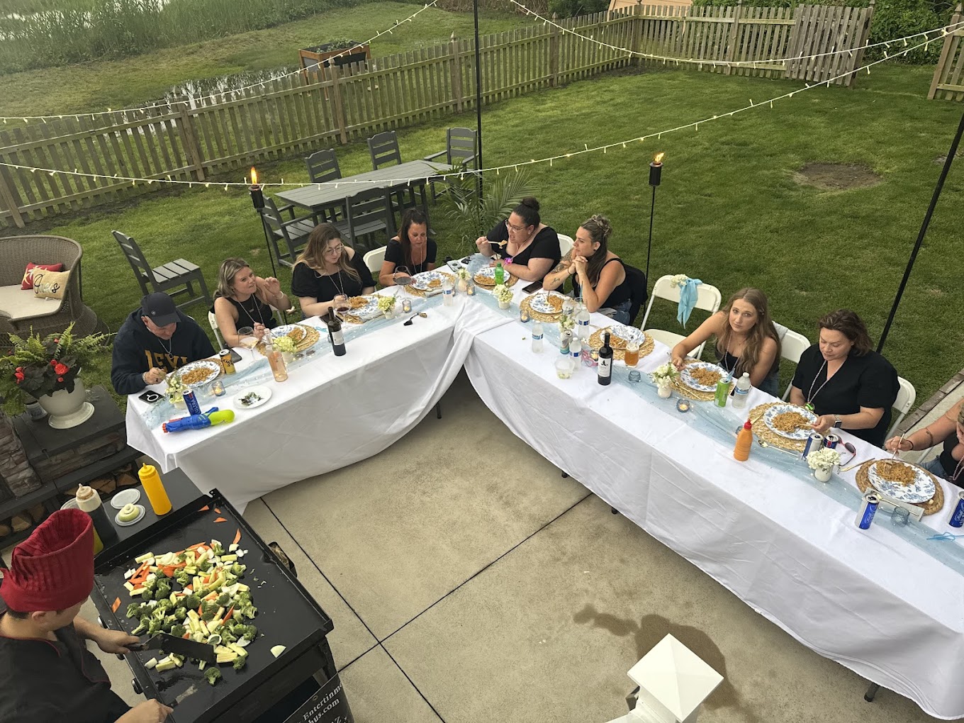 Estate hibachi dinner at a private Naples, Florida property