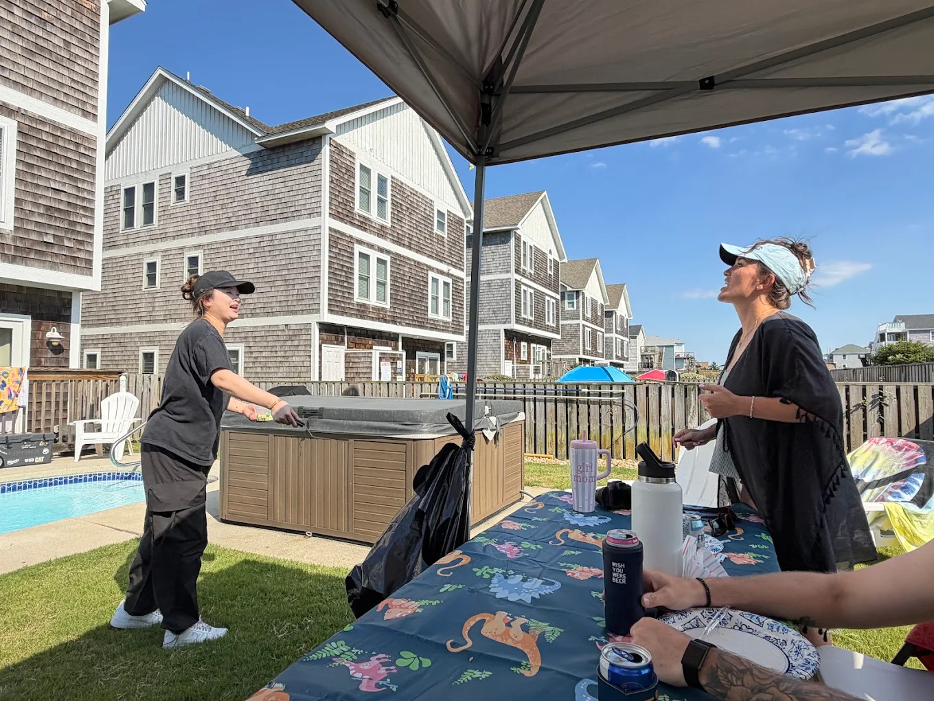 Backyard hibachi party in Bloomington with live teppanyaki chef